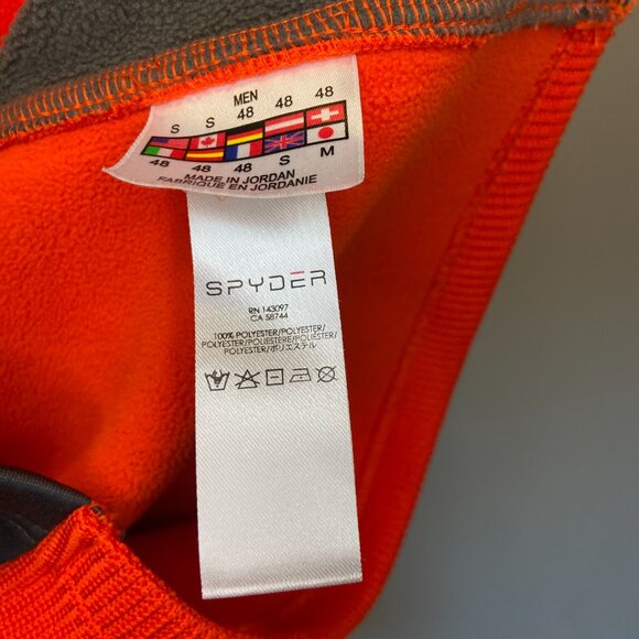 Spyder men's quarter zip pullover - bright orange/red - Picture 8 of 9